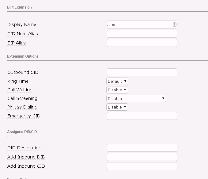 Extension Options